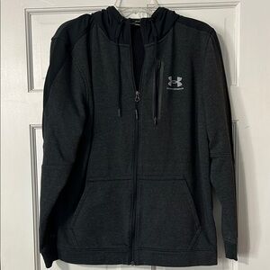 Under Armour Charcoal and Black Zip-Up Hoodie
